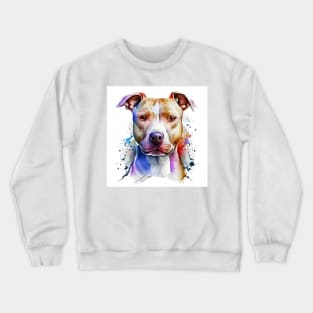 Watercolor Pit Bull Terrier Dog Crewneck Sweatshirt